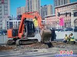 渤海大街部分路面改造進(jìn)行時(shí)