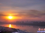 營口早晨：節后朝霞紅似火